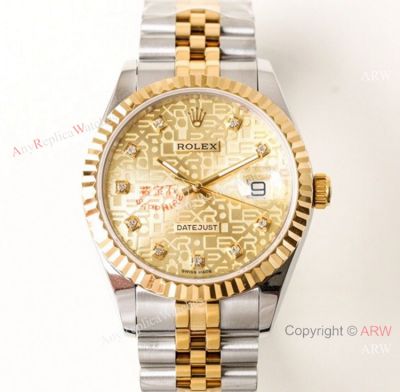 N9 Factory Copy Rolex Datejust Jubilee Gold Micro Face 39mm Watch ETA2836